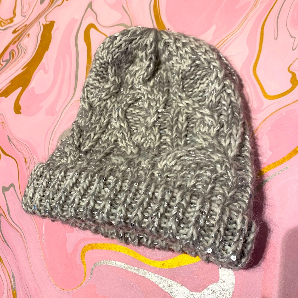 Silver glitter hat